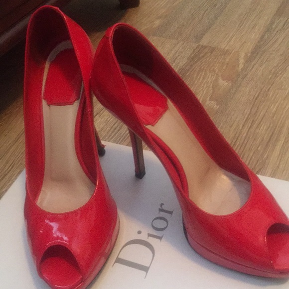 Christian Dior Shoes - Beautiful red patent Dior heels.